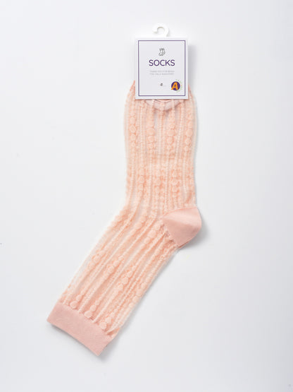 Rufia - Polka Dot & Striped Sheer Crew Socks