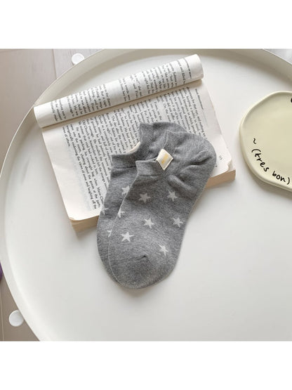 Rufia - Plain Star Pattern Low Ankle Socks