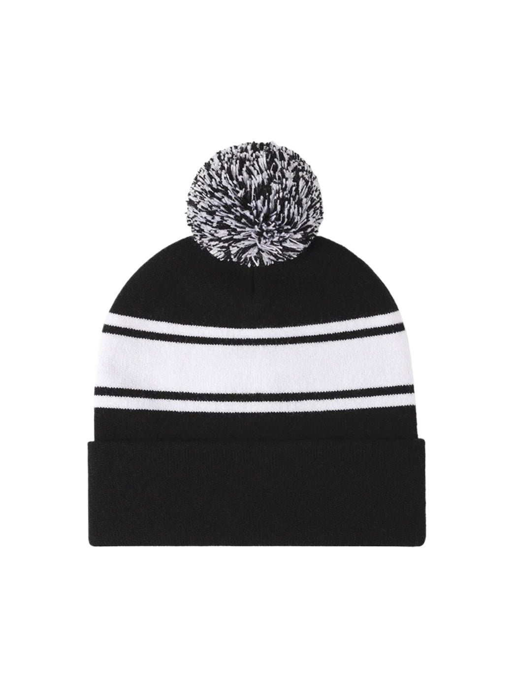 Haila - Striped Pom Cuffed Knit Beanie
