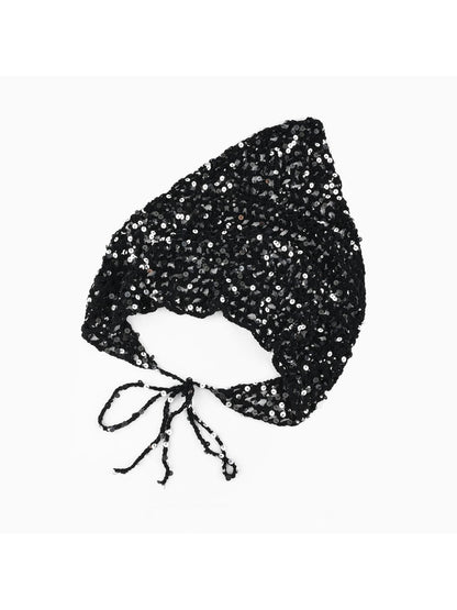 Scarvii - Sequin Openwork Tie Triangle Headband