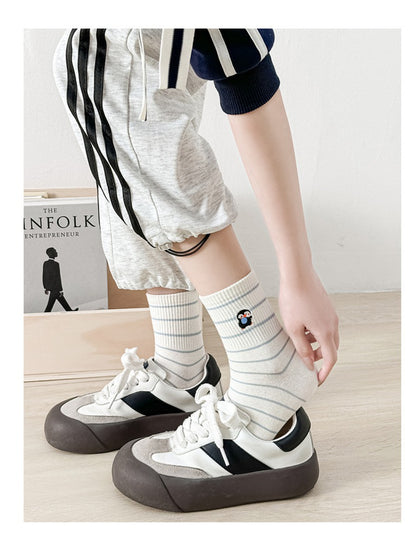 Rufia - Tiny Character Stripe Crew Socks