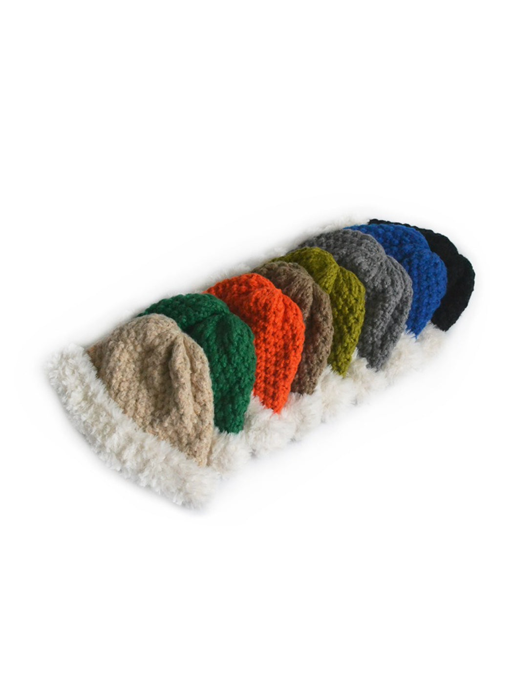Haila - Cozy Fuzzy Trim Textured Knit Beanie