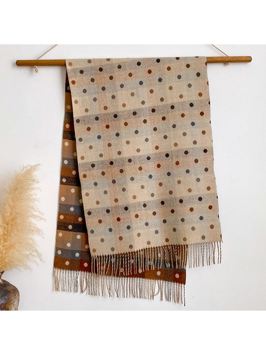 Scarvii - Color Block Polka Dot Scarf & Wrap