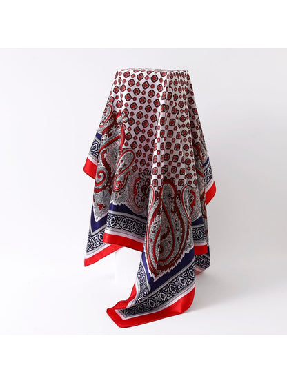 Scarvii - Paisley Border Printed Square Scarf