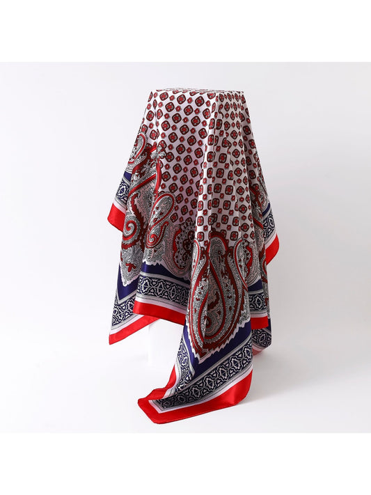 Scarvii - Paisley Border Printed Square Scarf