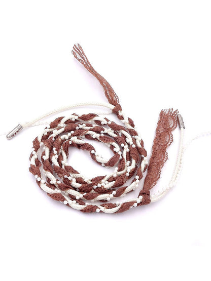 Beco - Woven Wave Lace Detail Waist Belt