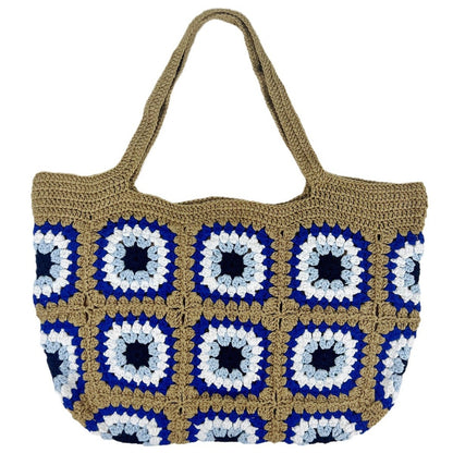 Cosbai - Handwoven Shoulder Bag – Coffee & Blue