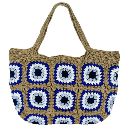 Cosbai - Handwoven Shoulder Bag – Coffee & Blue
