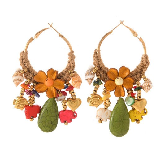 Earwish - Boho Woven Floral Beads Earrings - Sweet & Bold