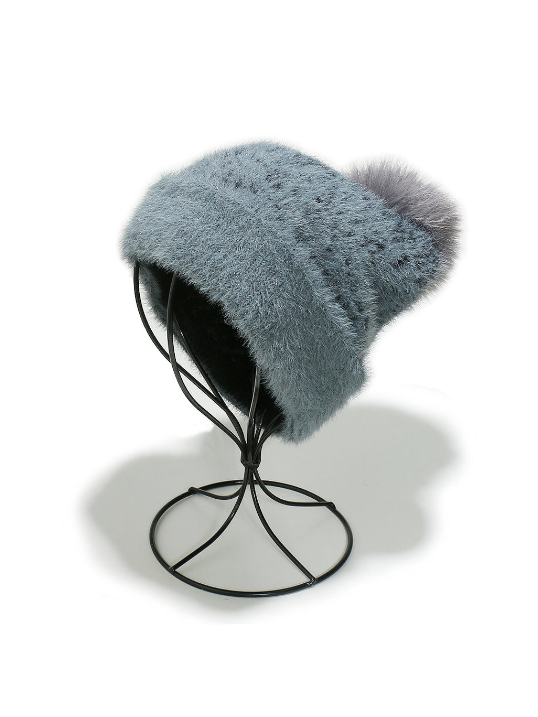 Haila Shiny Yarn Pom Pom Beanie