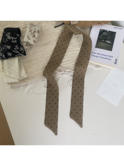 Scarvii - Minimal Floral Ribbon Skinny Scarf