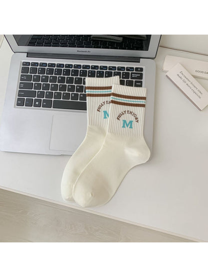 Rufia - College Style Stripe Crew Socks