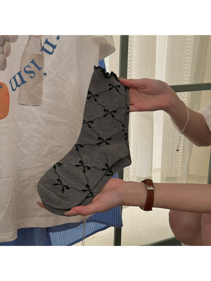 Rufia - Bow Pattern Frill Edge Crew Socks product image 5
