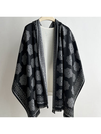 Scarvii - Summer Fresh Floral Border Wrap Scarf
