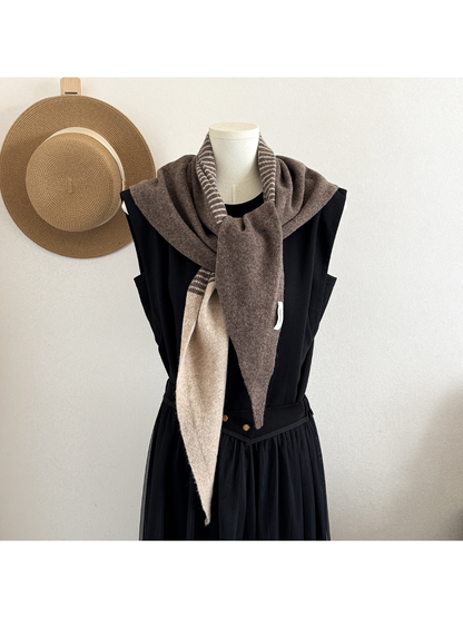 Scarvii - Striped Two Tone Winter Triangle Scarf