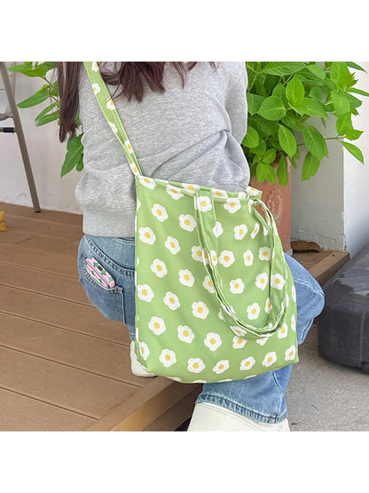 Cosbai - Floral Print Open-Top Women's Bag