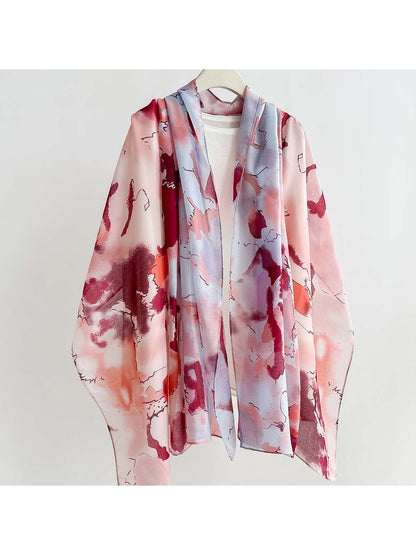 Scarvii - Soft Tone Abstract Printed Summer Wrap Scarf