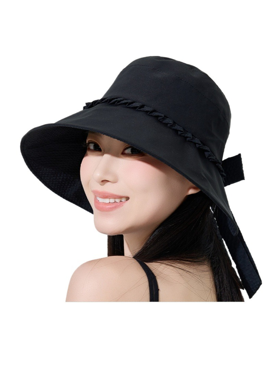 Haila summer hat folded flat to show flexibility and material