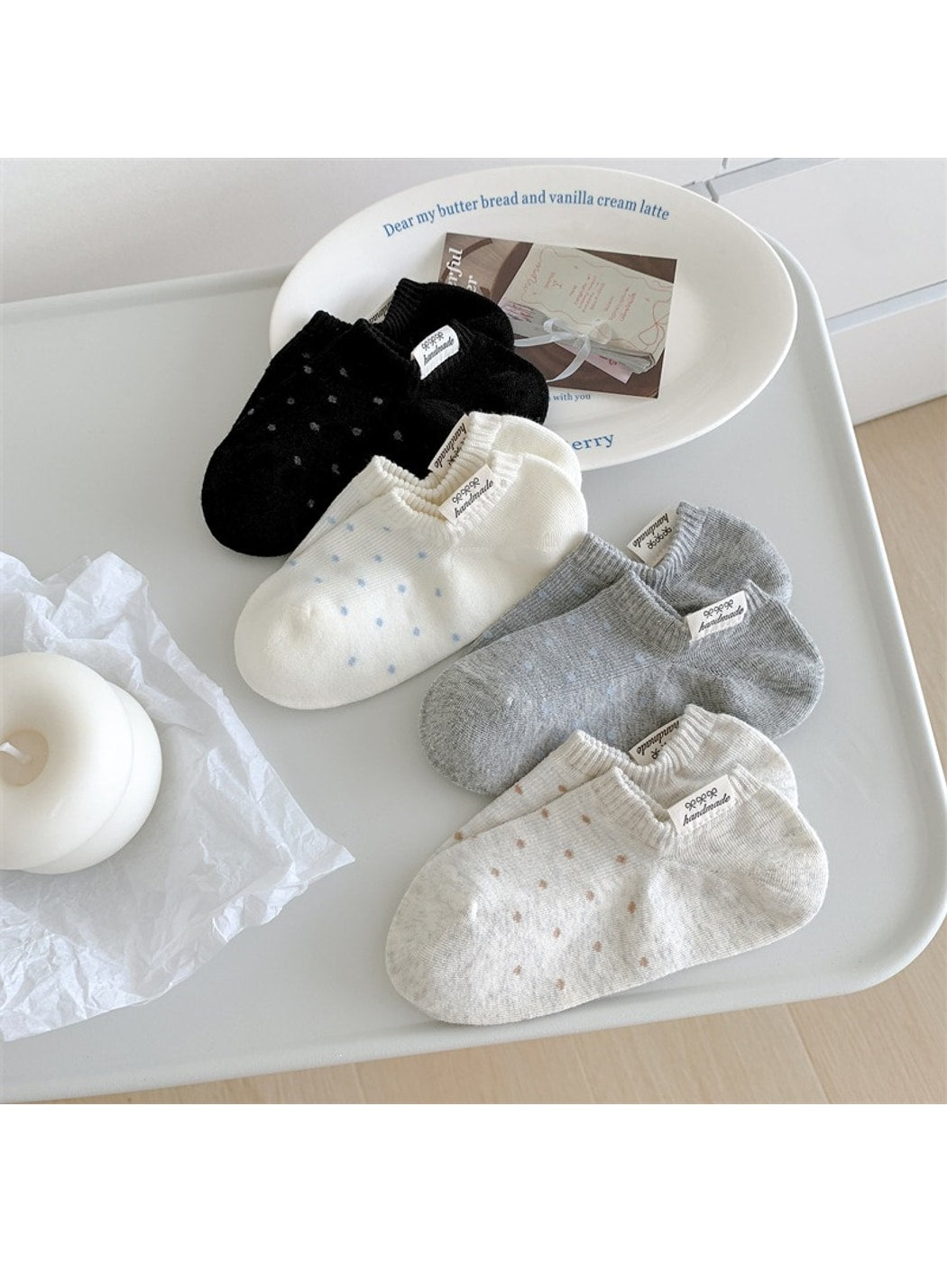 Rufia - Muted Polka Dot Low Ankle Socks