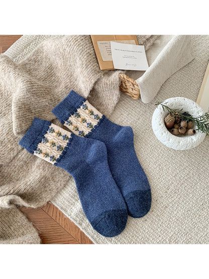 Rufia - Geometric Pattern Crew Socks