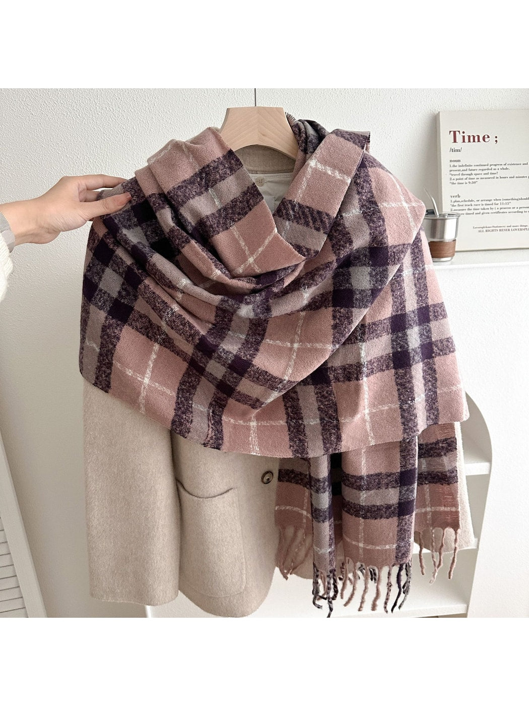 Scarvii - Double-Sided Plaid Fringed Winter Scarf