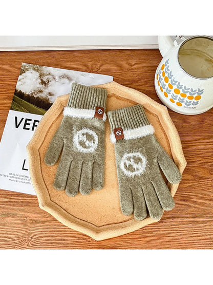 Gloving - Fuzzy Circle Knit Gloves