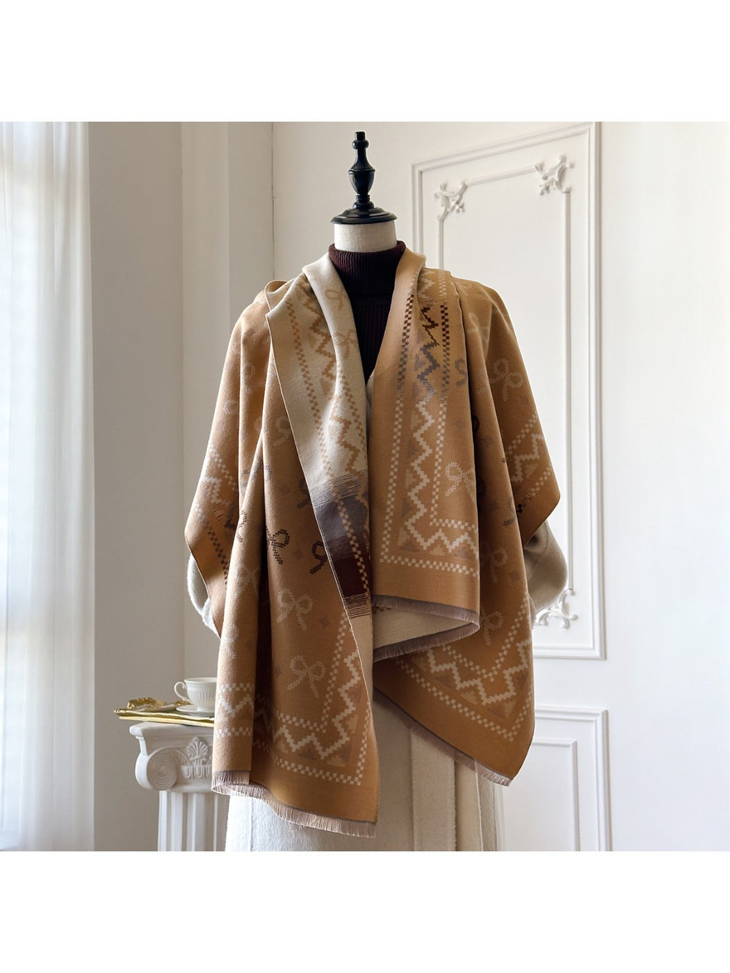 Scarvii – Vintage Bow Pattern Winter Scarf & Shawl