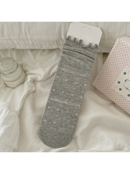 Rufia - Ruffle Cuff Hollow-Out Socks