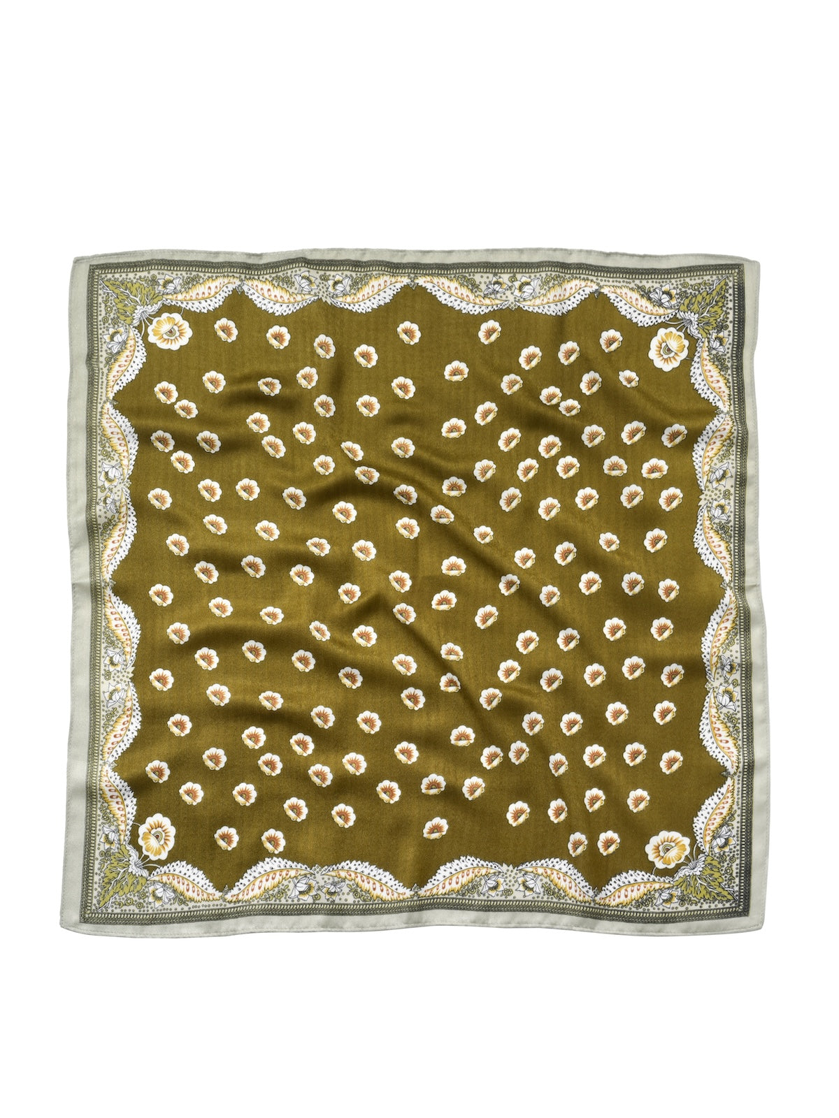 Scarvii - Retro Border Print Square Scarf