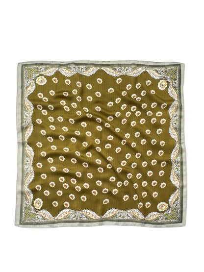 Scarvii - Retro Border Print Square Scarf