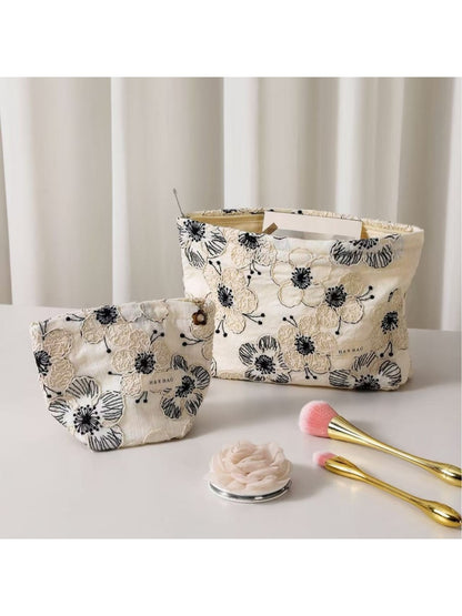 Cosbai - Floral Embroidered Travel Toiletry Bag