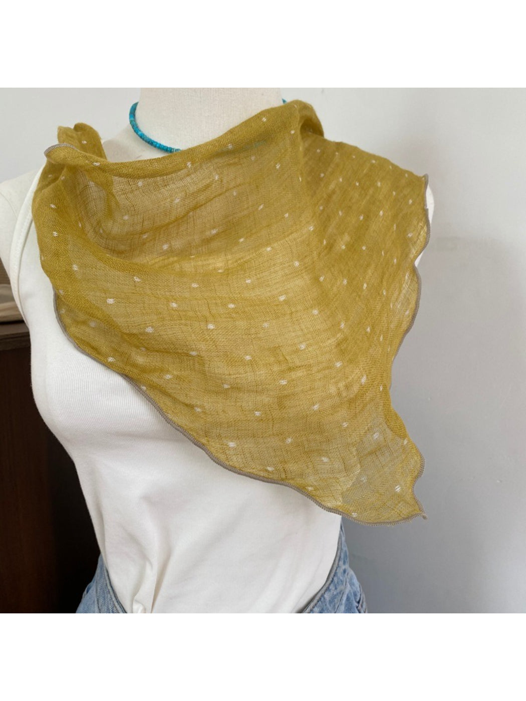 Scarvii - Dotted Sheer Triangle Scarf