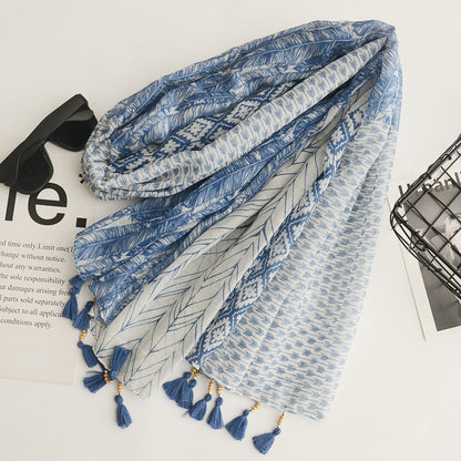Scarvii - Boho Tassel Scarf 70.8"x35.4" - Pink - product image