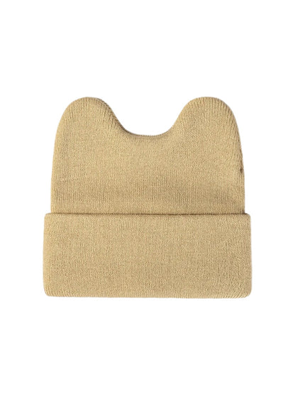 Haila - Rounded Ear Cuffed Knit Beanie