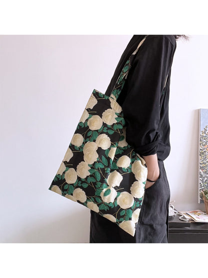 Side view of vintage rose wrap shoulder bag showing texture and stitching