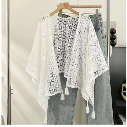 Crosa - Boho Lace Knit Cardigan Cover-Up
