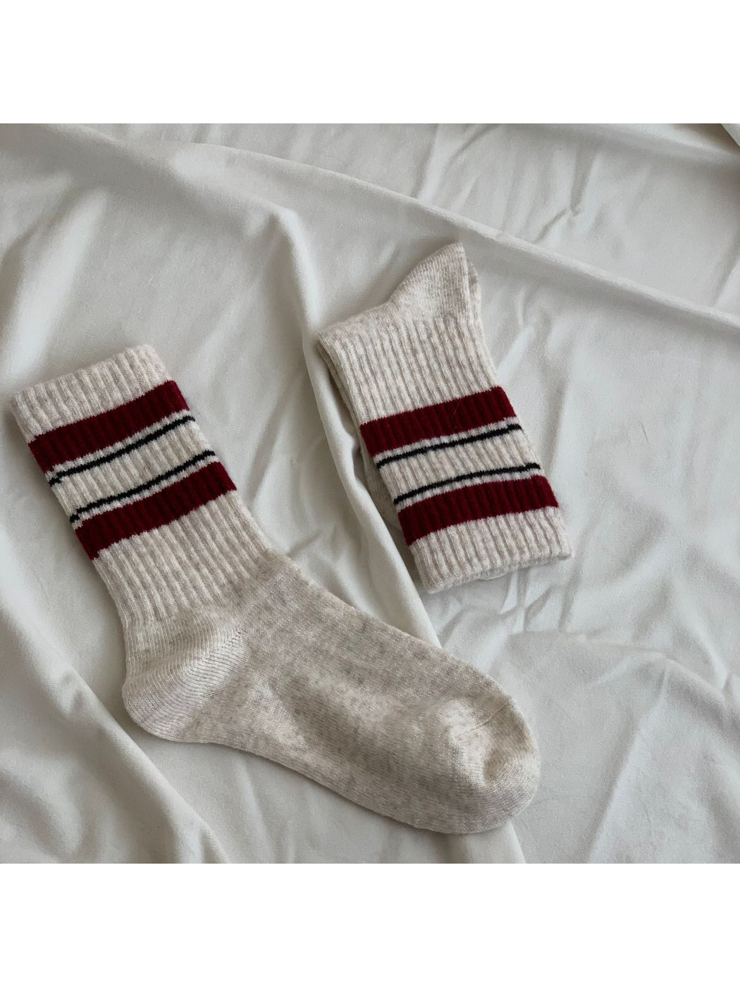 Rufia - Classic Collegiate Stripe Crew Socks