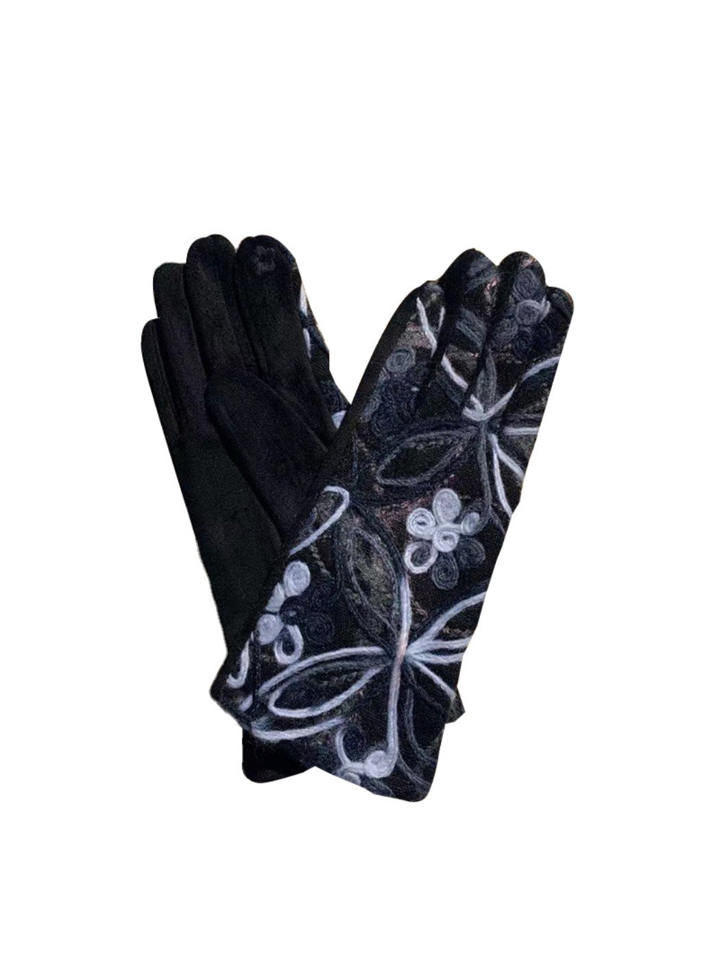Gloving Boho Embroidered Warm Outdoor Gloves main product view