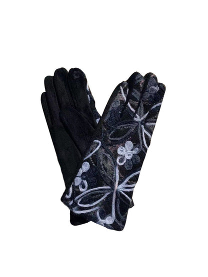 Gloving Boho Embroidered Warm Outdoor Gloves main product view