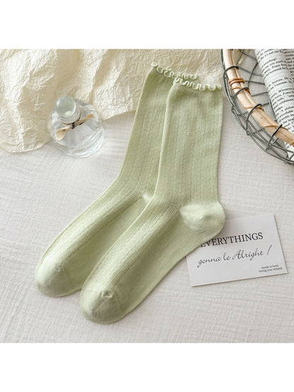 Rufia - Lettuce Edge Ribbed Crew Socks product image 8