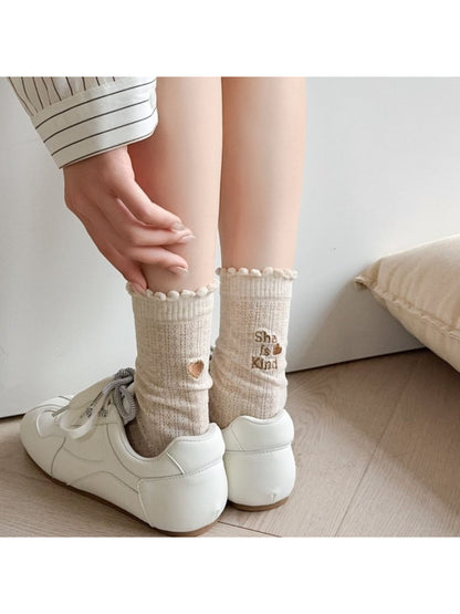 Rufia - Everyday Solid Rib Knit Crew Socks