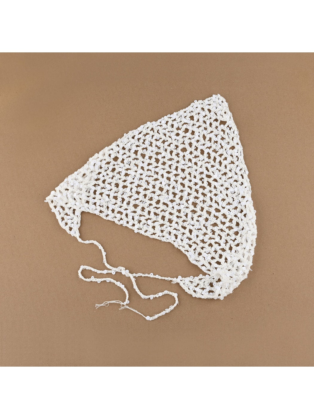 Scarvii - Sequin Openwork Tie Triangle Headband