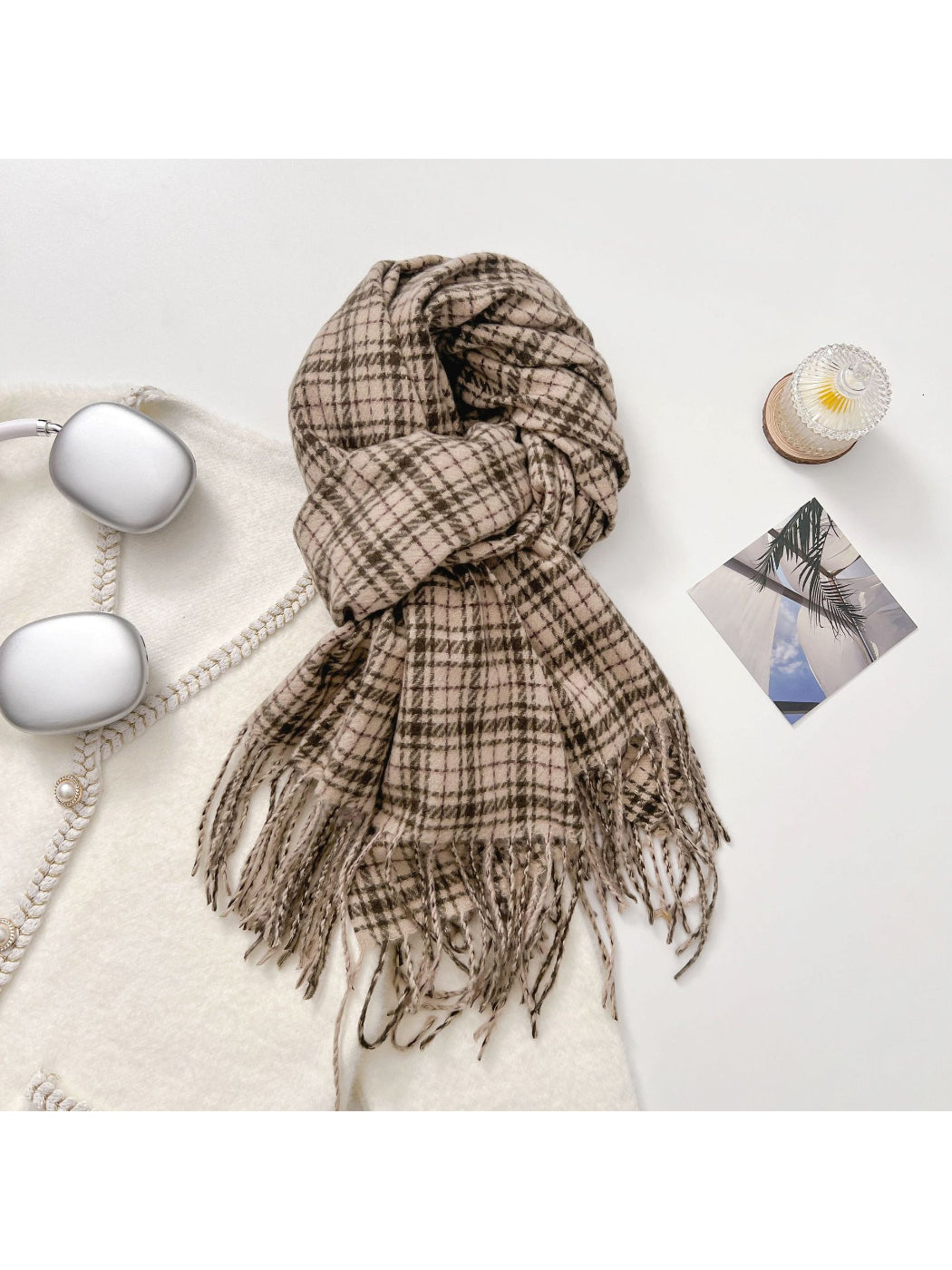 Scarvii - Cozy Plaid Fringe Warm Scarf
