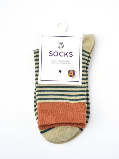 Rufia - Vibrant Striped Mid-Calf Socks