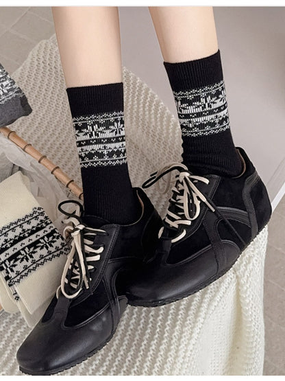 Rufia - Nordic Fairisle Pattern Crew Socks