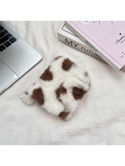Cosbai - Plush Pattern Mini Pouch Heart