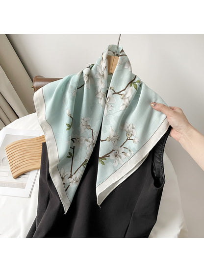 Scarvii - Fashion Floral Print Square Scarf
