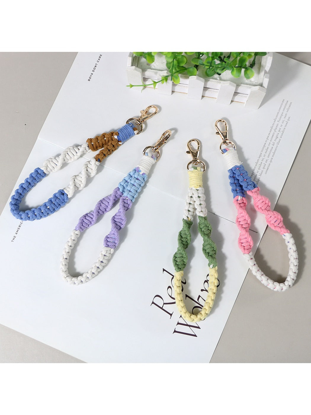 Koco Colorful Crochet Phone Lanyard Keychain for Women alternate product view