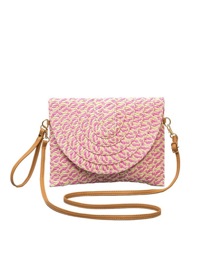 Cosbai - 2-in-1 Minimalist Woven Clutch & Crossbody Bag