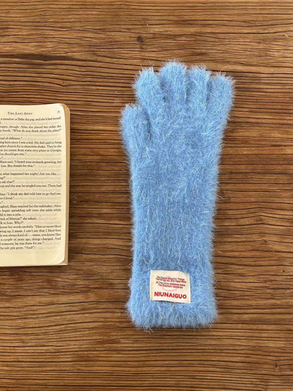 Gloving - Sparkly Fingerless Gloves with Letter Patches & Touchscreen